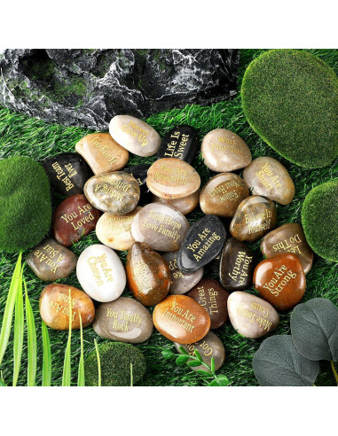 30 Piedras Inspiradoras Sasylvia - Mensajes Positivos 2.5-5 cm