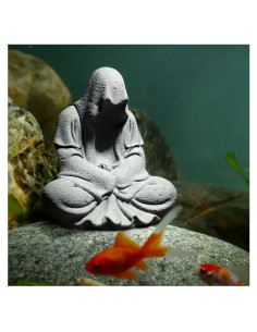 Escultura de Buda de Arenisca Livelyfish para Acuario 10.7cm