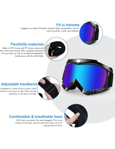 Gafas de Motocross 4-FQ 2-Pack con Bufanda Facial Transpirable