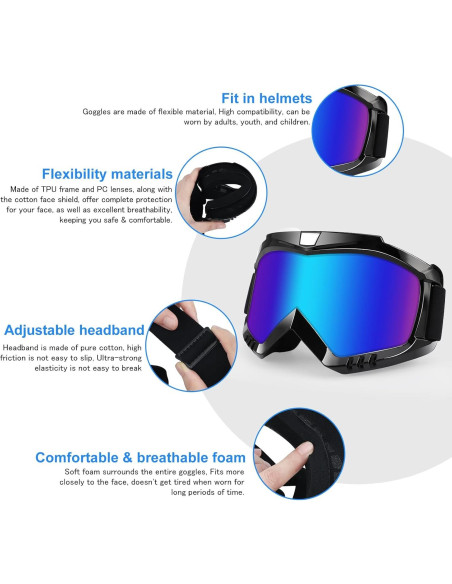 Gafas de Motocross 4-FQ 2-Pack con Bufanda Facial Transpirable