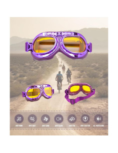 Gafas de piloto vintage CRG Sports T08 con lente amarilla UV 2