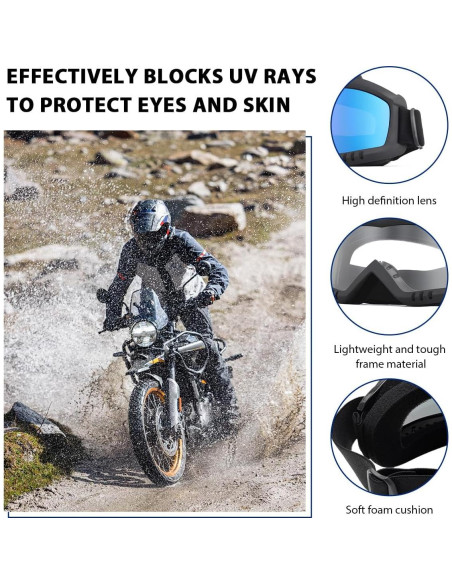 Gafas de Moto de Tierra MUQIDA Antivaho UV 2 PCS