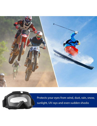 Gafas de Moto de Tierra MUQIDA Antivaho UV 2 PCS