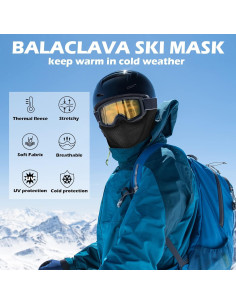Máscara de Esquí Newcotte 2 Pcs Balaclava Térmica Polar 2