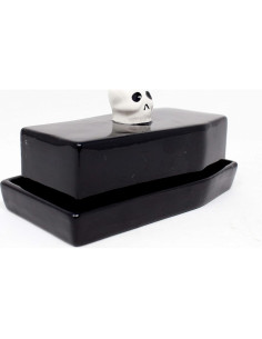 Plato de Mantequilla Cerámica Boston Warehouse Calavera Ataúd 2