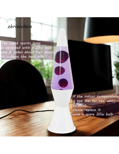 Lámpara de Magma Púrpura Zhrisezlava 39.37 cm con Cera