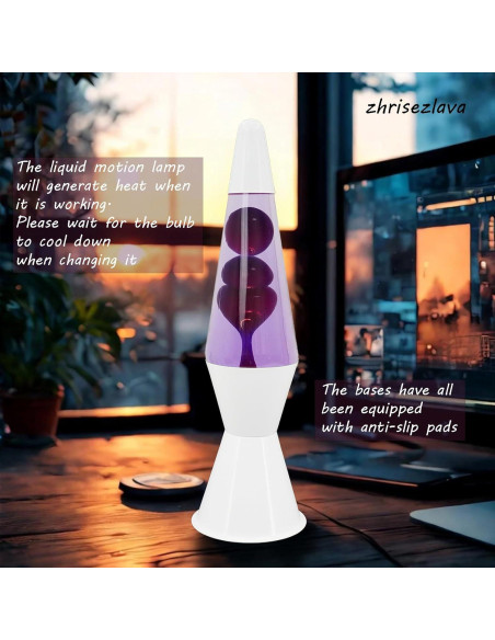 Lámpara de Magma Púrpura Zhrisezlava 39.37 cm con Cera