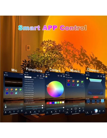 Proyector de Lámpara de Atardecer Madoury Multicolor 10cm