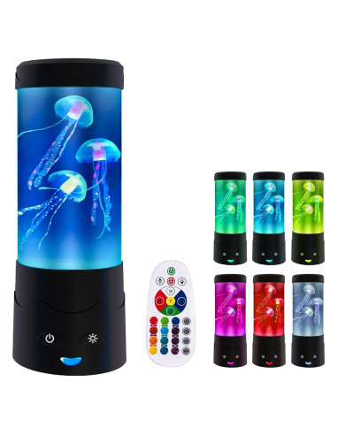 Lámpara de Medusas LED GANBIPU, Luz Nocturna Multicolor 5cm