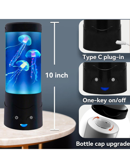 Lámpara de Medusas LED GANBIPU, Luz Nocturna Multicolor 5cm