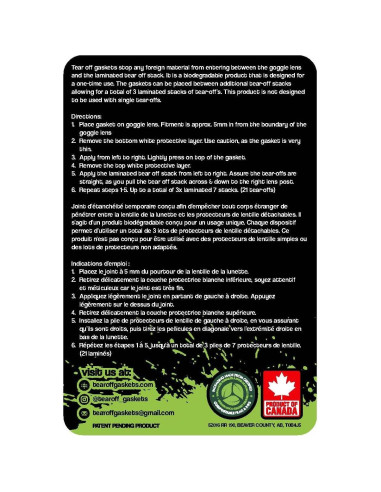 Juntas Tear Off TOGS para Gafas Oakley Airbrake - 5 Unidades