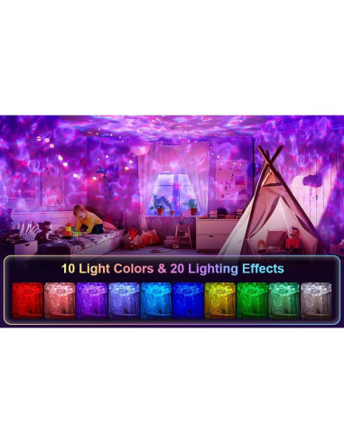 Proyector Galáctico One Fire LED con Bluetooth y Ruido Blanco