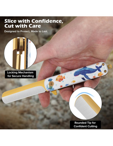 Juego de Cuchillos de Bolsillo ZLemma - Punta Redondeada, 17.5 cm