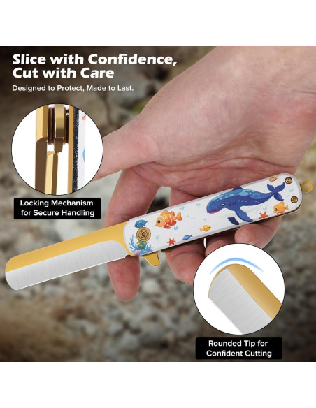 Juego de Cuchillos de Bolsillo ZLemma - Punta Redondeada, 17.5 cm