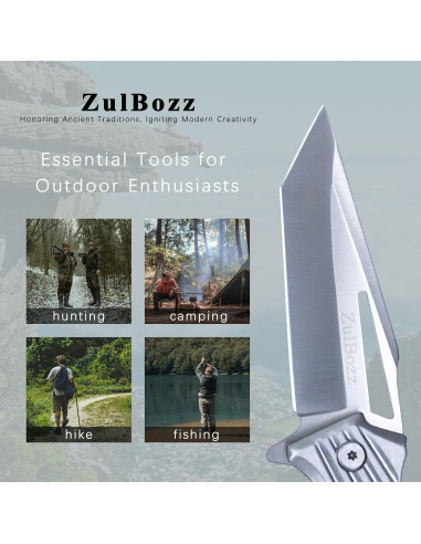 Cuchillo de bolsillo plegable ZulBozz 21 cm acero 440C EDC
