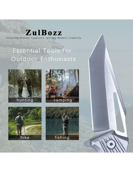 Cuchillo de bolsillo plegable ZulBozz 21 cm acero 440C EDC