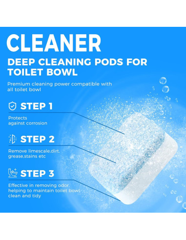 30 Tabletas Limpiadoras de Inodoro ROOAUG - Efecto Antibacteriano