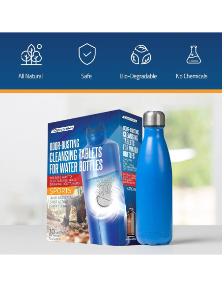 Tabletas de Limpieza CleanHike para Botellas de Agua - 30 Unidades