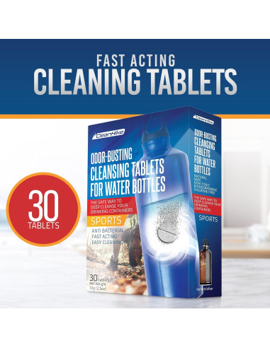 Tabletas de Limpieza CleanHike para Botellas de Agua - 30 Unidades