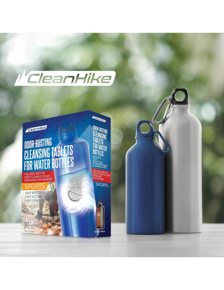 Tabletas de Limpieza CleanHike para Botellas de Agua - 30 Unidades
