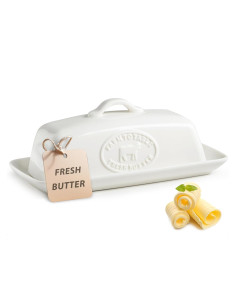 Plato de Mantequilla Cerámica YHOJOY con Tapa 18.5x8.9 cm