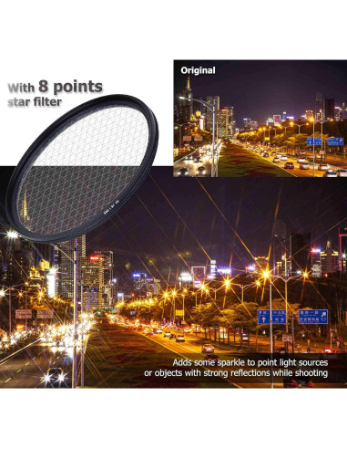 Kit de Filtros de Estrella JJC 49mm para Cámaras Canon
