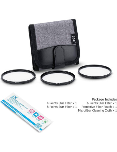 Kit de Filtros de Estrella JJC 49mm para Cámaras Canon