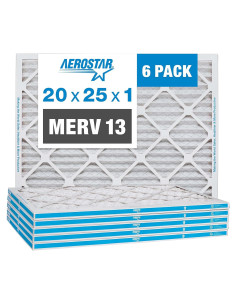 Filtros de Aire Plisados Aerostar 20x25x1 MERV 13 - 6 Pzas