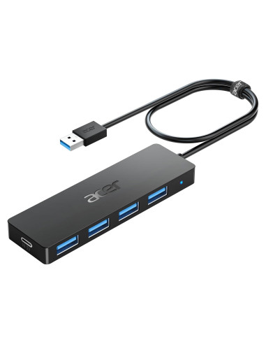 Hub USB Acer 4 Puertos 3.0 con Alimentación Tipo C 0.61m