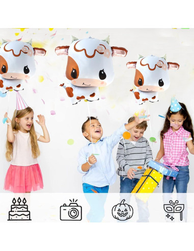 3PCS Globos de Vaca Gallasy 76.2x68.6 cm para Fiesta