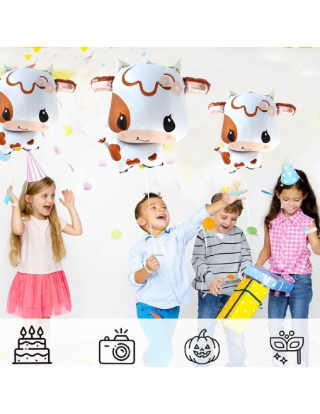 3PCS Globos de Vaca Gallasy 76.2x68.6 cm para Fiesta
