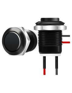 Interruptor de Botón Momentáneo Tmyjfjingxi 12mm 12V IP65 - 2 Pcs
