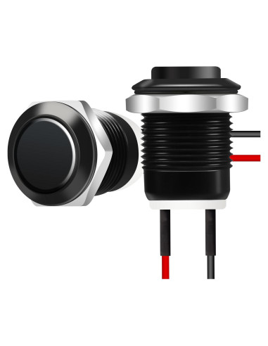 Interruptor de Botón Momentáneo Tmyjfjingxi 12mm 12V IP65 - 2 Pcs