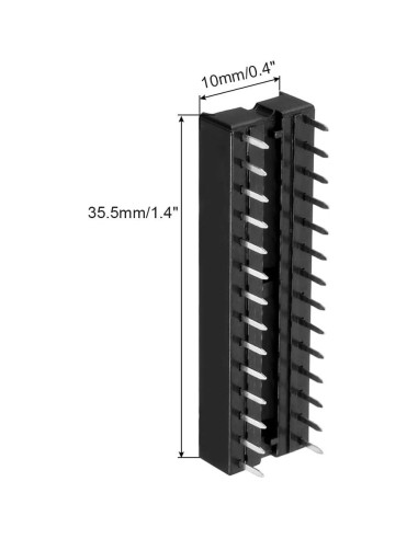 Zócalo DIP IC para soldadura Rebower 28 pines 2.54mm 20 piezas