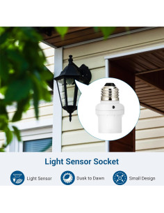 Toma de Sensor de Luz DEWENWILS E26/E27 Crepúsculo a Amanecer 2