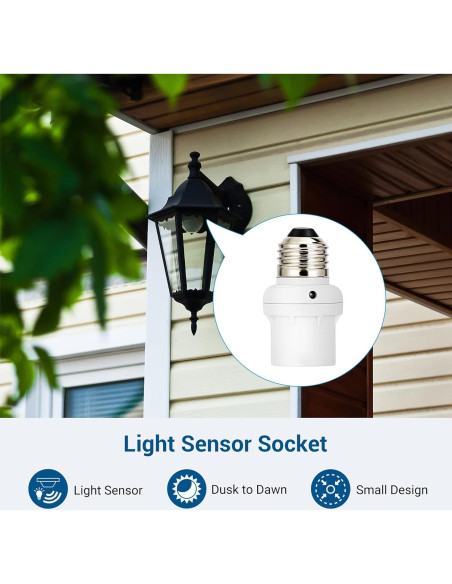 Toma de Sensor de Luz DEWENWILS E26/E27 Crepúsculo a Amanecer