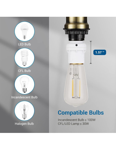 Toma de Sensor de Luz DEWENWILS E26/E27 Crepúsculo a Amanecer