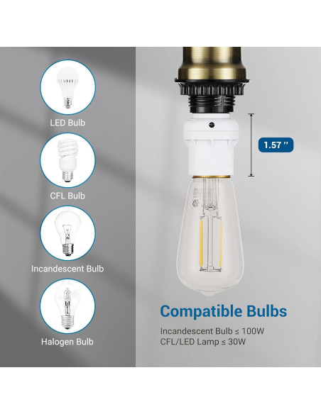 Toma de Sensor de Luz DEWENWILS E26/E27 Crepúsculo a Amanecer