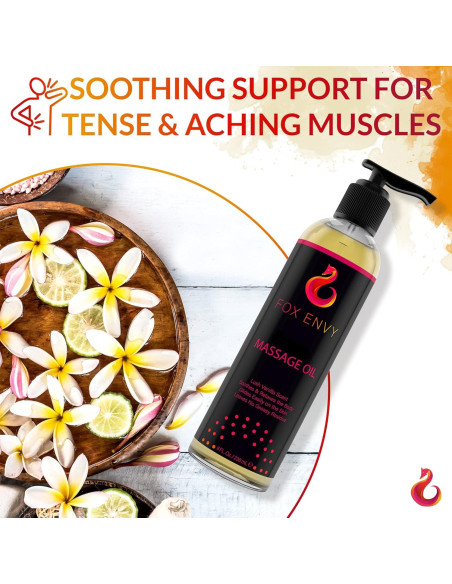 Aceite de Masaje Corporal Fox Envy 236.6 ml Vainilla Jojoba Coco