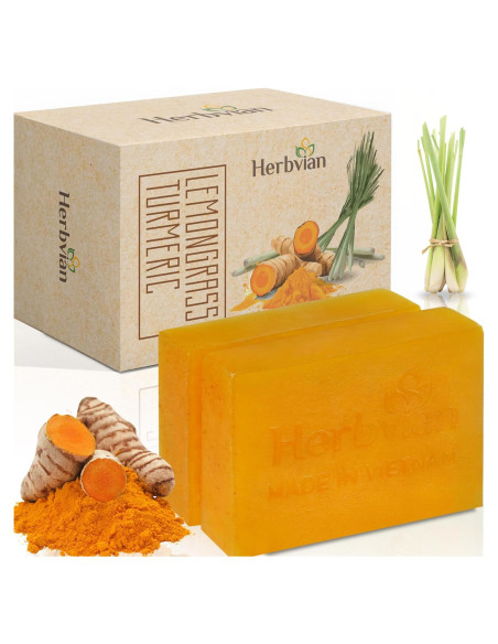 Jabón Natural de Cúrcuma y Hierba Limón Herbvian - 200g