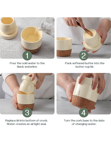 Tazón de Mantequilla DOWAN con Tapa y Fondo de Corcho 1.62L