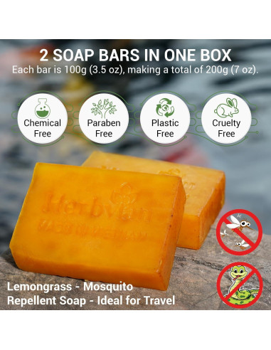 Jabón Natural de Cúrcuma y Hierba Limón Herbvian - 200g