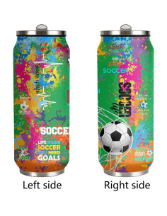 Taza de Viaje Tumbler JDEIFKF de Acero Inoxidable 500 ml Fútbol 2