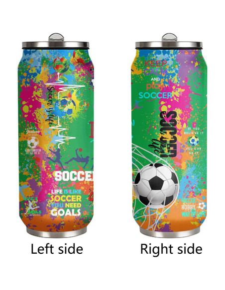 Taza de Viaje Tumbler JDEIFKF de Acero Inoxidable 500 ml Fútbol