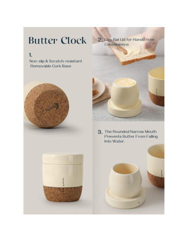 Tazón de Mantequilla DOWAN con Tapa y Fondo de Corcho 1.62L