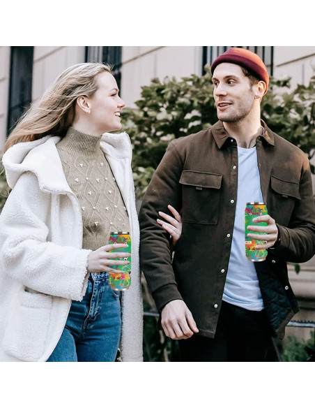 Taza de Viaje Tumbler JDEIFKF de Acero Inoxidable 500 ml Fútbol