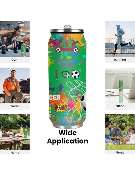 Taza de Viaje Tumbler JDEIFKF de Acero Inoxidable 500 ml Fútbol