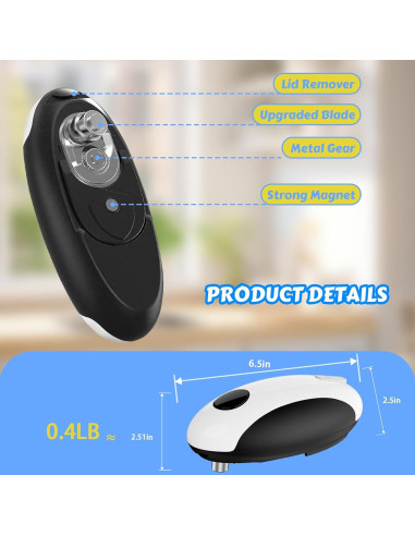 Abrelatas Eléctrico CEVING ECO-01 Recargable USB Automático