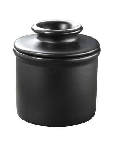 Butter Bell Crock Cerámica Francesa L. Tremain Negro Mate 0.81 kg