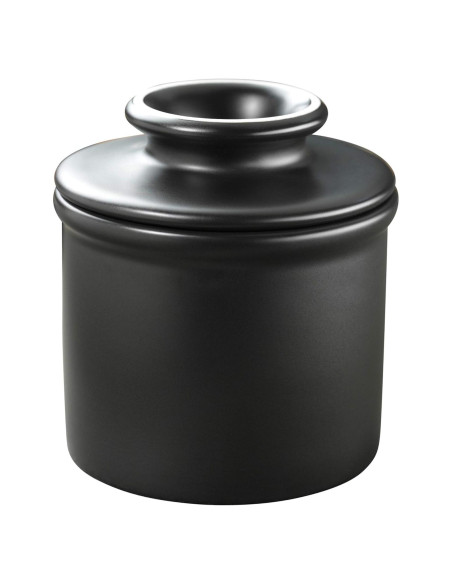 Butter Bell Crock Cerámica Francesa L. Tremain Negro Mate 0.81 kg